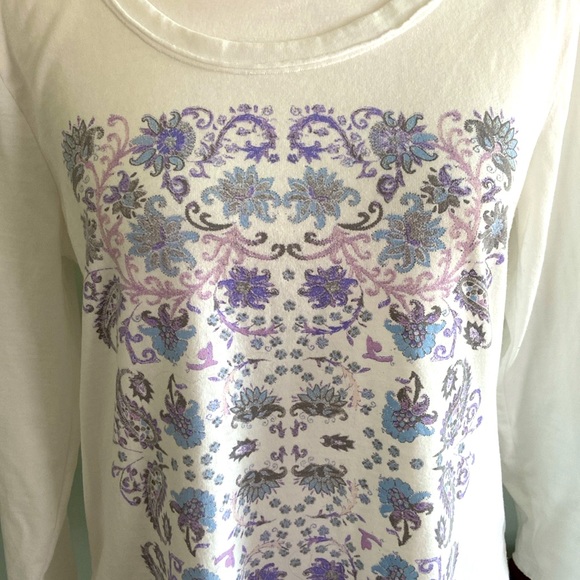 Lucky Brand 3/4 Sleeve Graphic Tee Size Medium - Picture 2 of 4